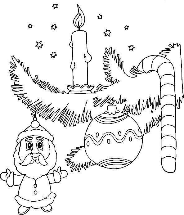 Новогодние рисунки с ёлочными игрушками
