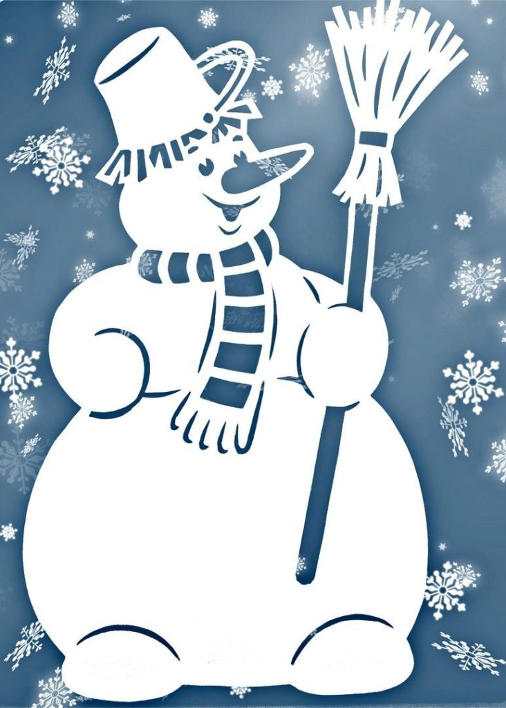 ⛄ Трафареты со снеговиками