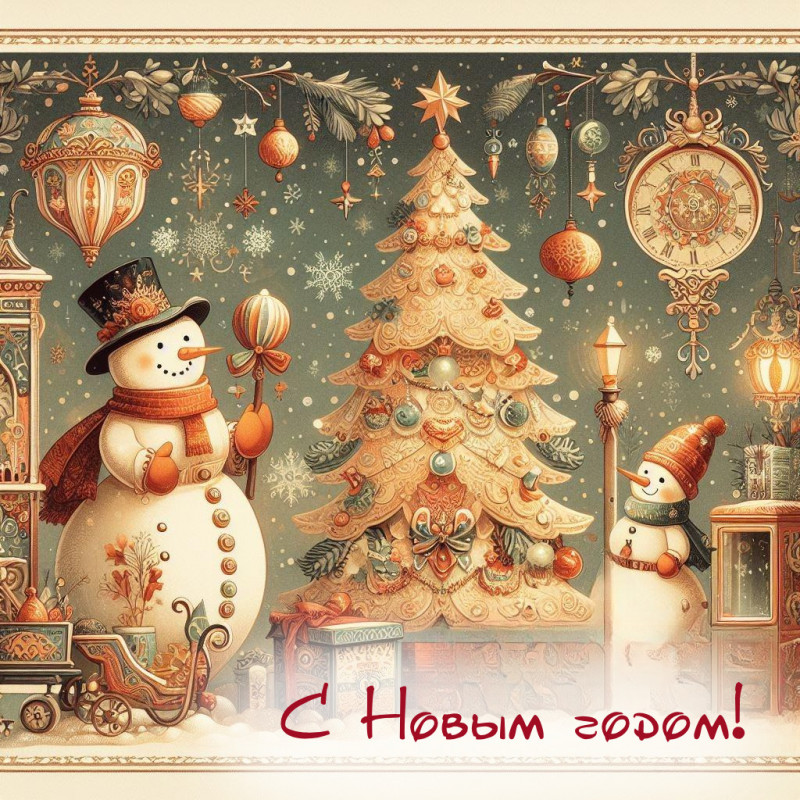 Красивые новогодние открытки 2026